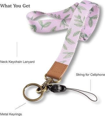 Gepersonaliseerde veiligheid Print Polyester Neck Lanyards met kaarthouders Sleutelhanger Mobiele telefoon