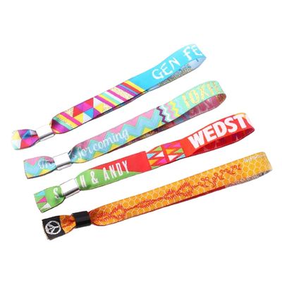 Custom Polyester Festival Geweven Armband Armband Stof Stof Armbanden TNT Verscheping