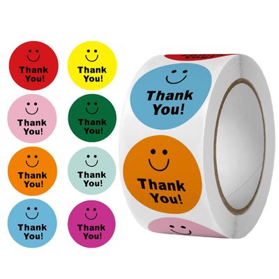 1 inch 25mm Custom Sticker Leuke regenboog Dank u Sticker voor cadeau decoratie