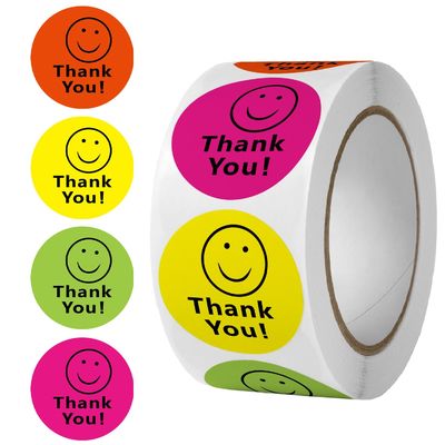1 inch 25mm Custom Sticker Leuke regenboog Dank u Sticker voor cadeau decoratie