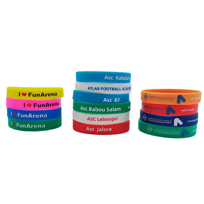 Mix Color waterdicht zijde-schermprinting rubber armbanden met ISO9001 certificaat