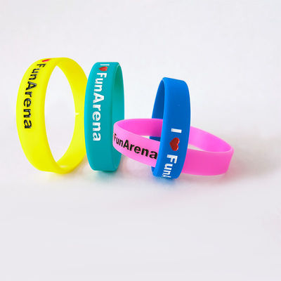 Mix Color waterdicht zijde-schermprinting rubber armbanden met ISO9001 certificaat