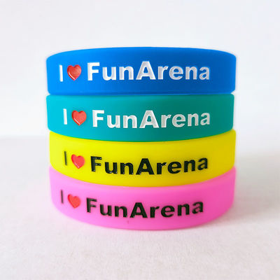 Mix Color waterdicht zijde-schermprinting rubber armbanden met ISO9001 certificaat