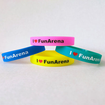Mix Color waterdicht zijde-schermprinting rubber armbanden met ISO9001 certificaat