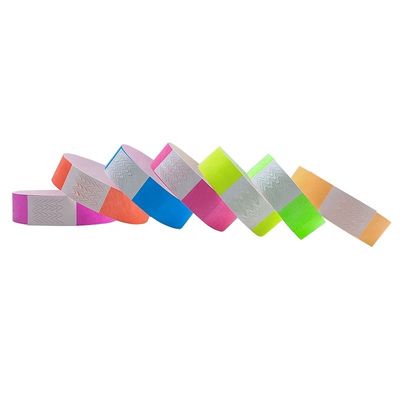 Aanpasbare Neon Kleur Tyvek polsbandjes 250*19mm voor festivals en concerten