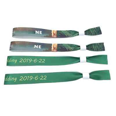 Custom Event Festival Party RFID Chip Satin Stoffen Armbanden met Logo Printing