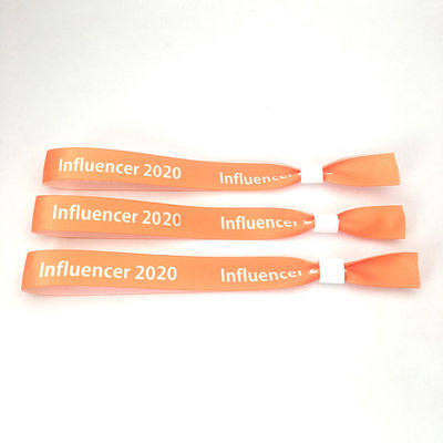 Custom Event Festival Party RFID Chip Satin Stoffen Armbanden met Logo Printing