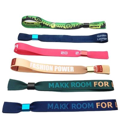 Custom Event Festival Party RFID Armbanden met satine stof en merk logo printing