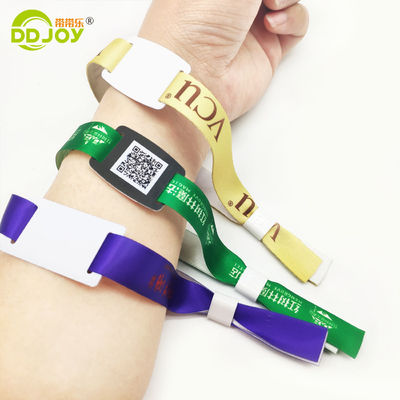 Custom Event Festival Party RFID Armbanden met satine stof en merk logo printing