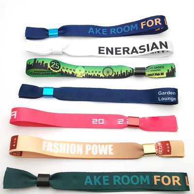 Custom Event Festival Party RFID Armbanden met satine stof en merk logo printing