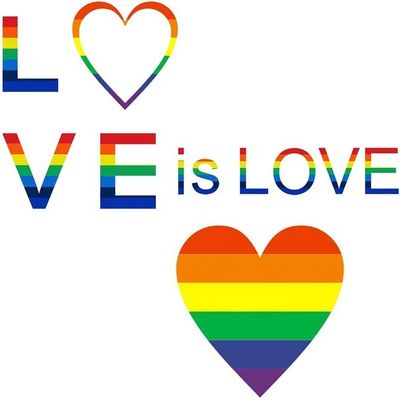 Gift Craft 1.5 inch 500pcs/roll gestreepte hartvormige liefde gay pride regenboog hart lint sticker