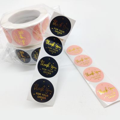 1 inch waterdicht kraftpapier rol goud logo label stickers voor custom order