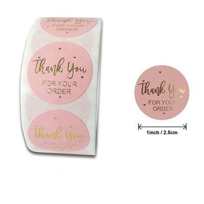 1 inch waterdicht kraftpapier rol goud logo label stickers voor custom order
