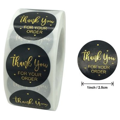 1 inch waterdicht kraftpapier rol goud logo label stickers voor custom order
