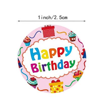 500pcs Kinderen Cartoon Gelukkige verjaardag Sticker Kleverige sticker voor feest decoratie