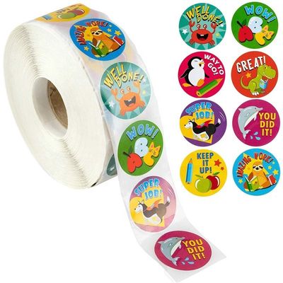 1 inch 25mm ronde stickers 500 stuks schattig dieren etiketten voor schoolbeloningen en leraren