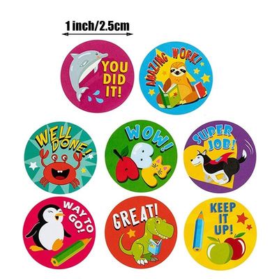 1 inch 25mm ronde stickers 500 stuks schattig dieren etiketten voor schoolbeloningen en leraren