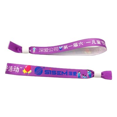 Artwork Custom Logo Sublimatie Korte Lanyard Geweven Wegwerp Armband voor Festival