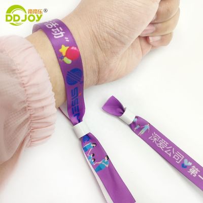Artwork Custom Logo Sublimatie Korte Lanyard Geweven Wegwerp Armband voor Festival