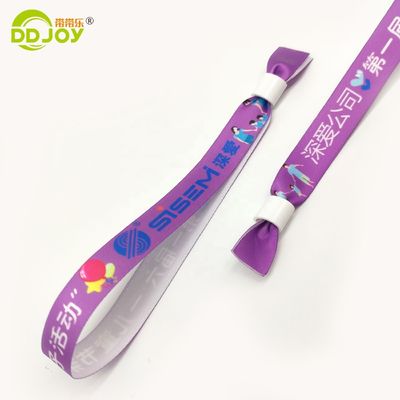 Artwork Custom Logo Sublimatie Korte Lanyard Geweven Wegwerp Armband voor Festival