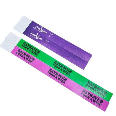 Custom Logo Tyvek Armbanden voor één keer bij volwassenen en kinderen Papieren Armband VIP Evenementen