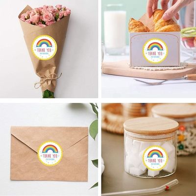 Custom Sticker Oliebestendige Leuke Regenboog Dank U Sticker voor cadeau decoratie