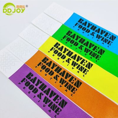 250*25mm/250*19mm waterdicht DuPont Tyvek papier polsband voor evenementen