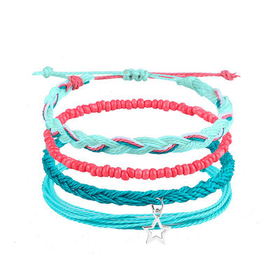 Mix Kleur Wasdraad Armband Handgemaakt Boheemse Daisy Zonnebloem Schildpad Schelp Armband