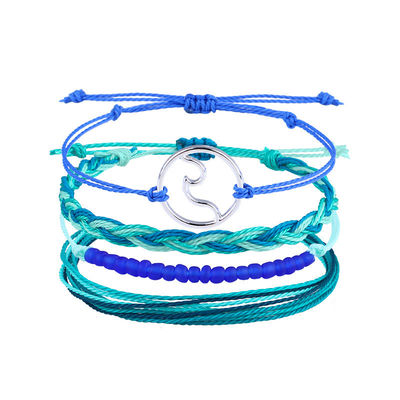 Mix Kleur Wasdraad Armband Handgemaakt Boheemse Daisy Zonnebloem Schildpad Schelp Armband