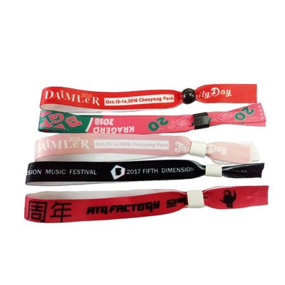 Custom Logo Stof Festival Armband voor evenementen Waterdicht en veilig slot