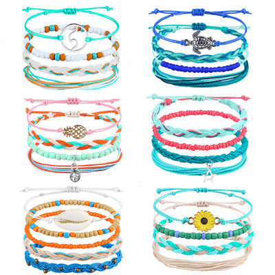 Kleurrijke 16 8CM wasdraad gevlochten rijstkralen armband voor vrouwen Handgemaakt ontwerp