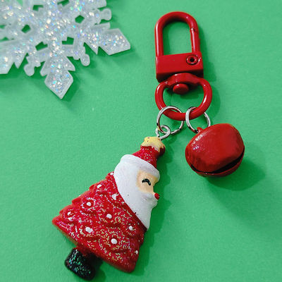 Cartoon Kerstman Kerstboom Bell Sleutelhanger Rugzak Mobiele telefoon Hangertje Ornament