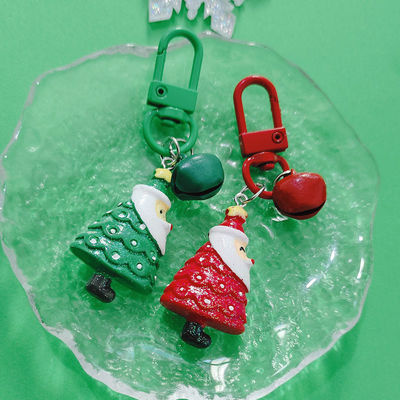 Cartoon Kerstman Kerstboom Bell Sleutelhanger Rugzak Mobiele telefoon Hangertje Ornament