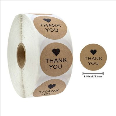 Cartoon sticker met harten 1,5&quot; 500 etiketten per rol maatkleur kleine zakelijke cadeautjes