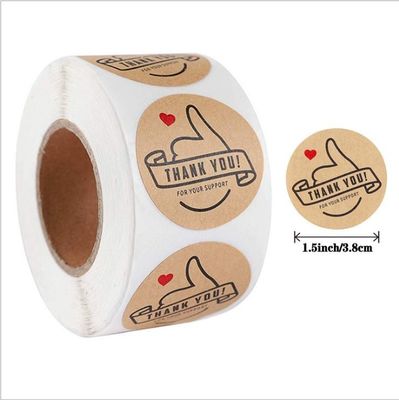 Cartoon sticker met harten 1,5&quot; 500 etiketten per rol maatkleur kleine zakelijke cadeautjes
