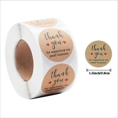 Cartoon sticker met harten 1,5&quot; 500 etiketten per rol maatkleur kleine zakelijke cadeautjes