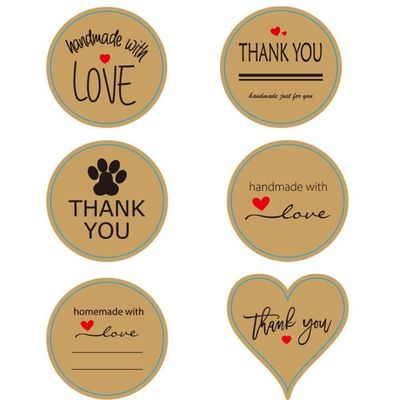 Cartoon sticker met harten 1,5&quot; 500 etiketten per rol maatkleur kleine zakelijke cadeautjes