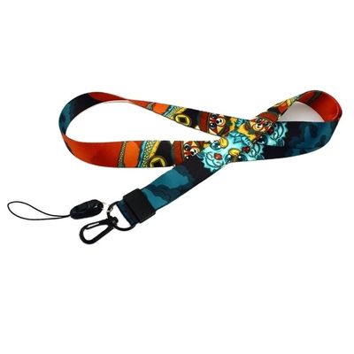 Op maat gemaakte kantorenlanyards met logo kleurstof sublimatie polyester roze ID badge houder
