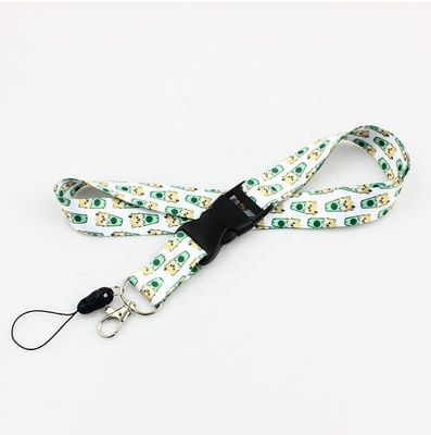 Op maat gemaakte kantorenlanyards met logo kleurstof sublimatie polyester roze ID badge houder