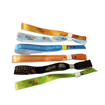 Gepersonaliseerde ontwerpen Geweven Satine Stof Armband Armband voor Sport Muziek Festival