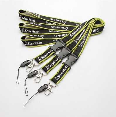 Printmethode Custom Design Ronde Nylon Lanyard met Logo Office Sleutelhanger Badge Holder