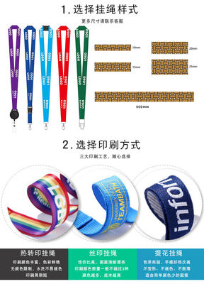 Custom Exhibition Lanyard met Sublimatie Printing en Gepersonaliseerde Sleutelhanger