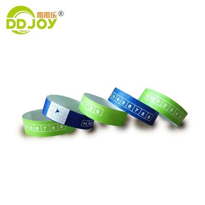 Monochroom/dubbelkleurendruk Custom Tyvek polsband voor festival evenementen en festivals