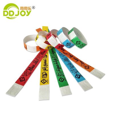 Zelfklevend evenement toelating polsband met aangepaste afdruk en verzendopties