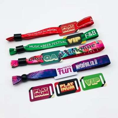 Rood Sublimatie Drukbaar Stof Geweven Stof Custom Armbanden voor feestjes en evenementen
