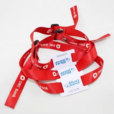 Rood Sublimatie Drukbaar Stof Geweven Stof Custom Armbanden voor feestjes en evenementen