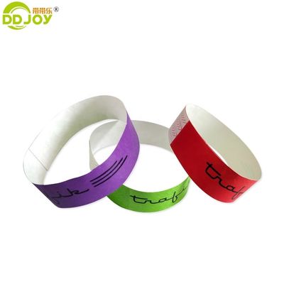 250*25mm en 250*19mm Gepersonaliseerde toegangsstreepjescode Tyvek papieren polsbandjes voor feest