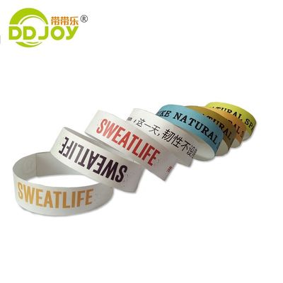Tyvek-papieren armbanden op maat waterbestendig volkleurend drukbandjes voor cadeautjes
