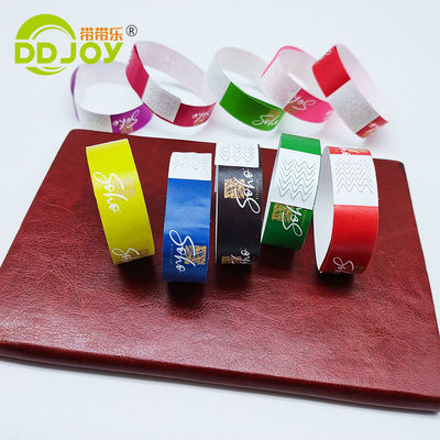 250*25mm/250*19mm aangepaste waterdichte papieren armband voor evenementen en identificatie