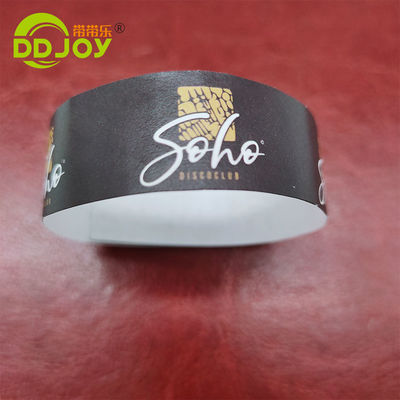 250*25mm/250*19mm aangepaste waterdichte papieren armband voor evenementen en identificatie
